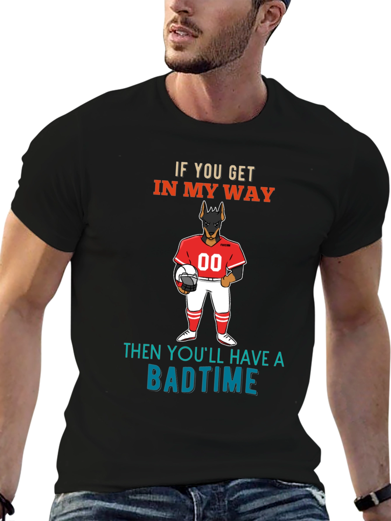 Badtime Football Dog T-Shirt