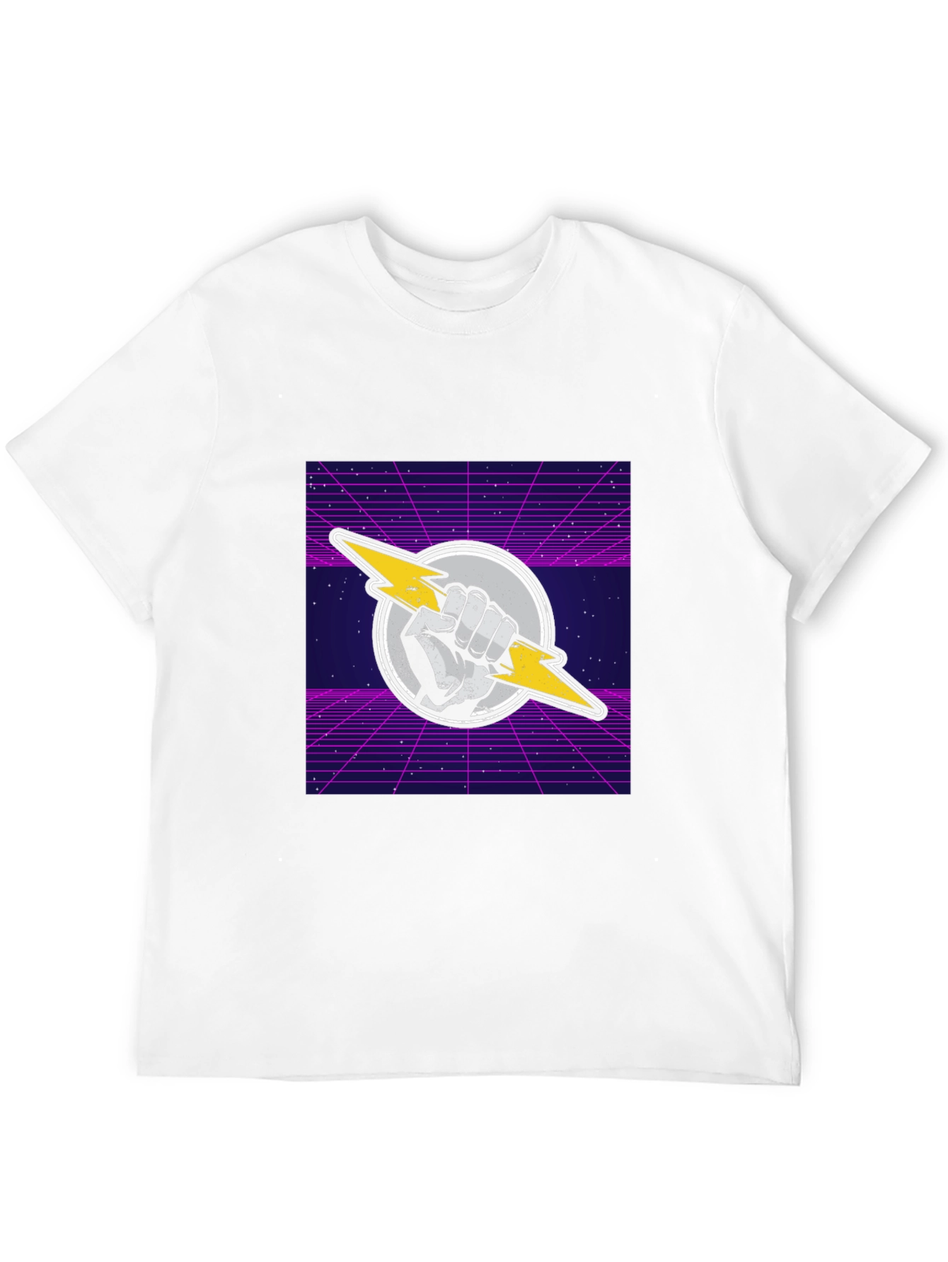Retro Lightning Bolt Graphic T-Shirt