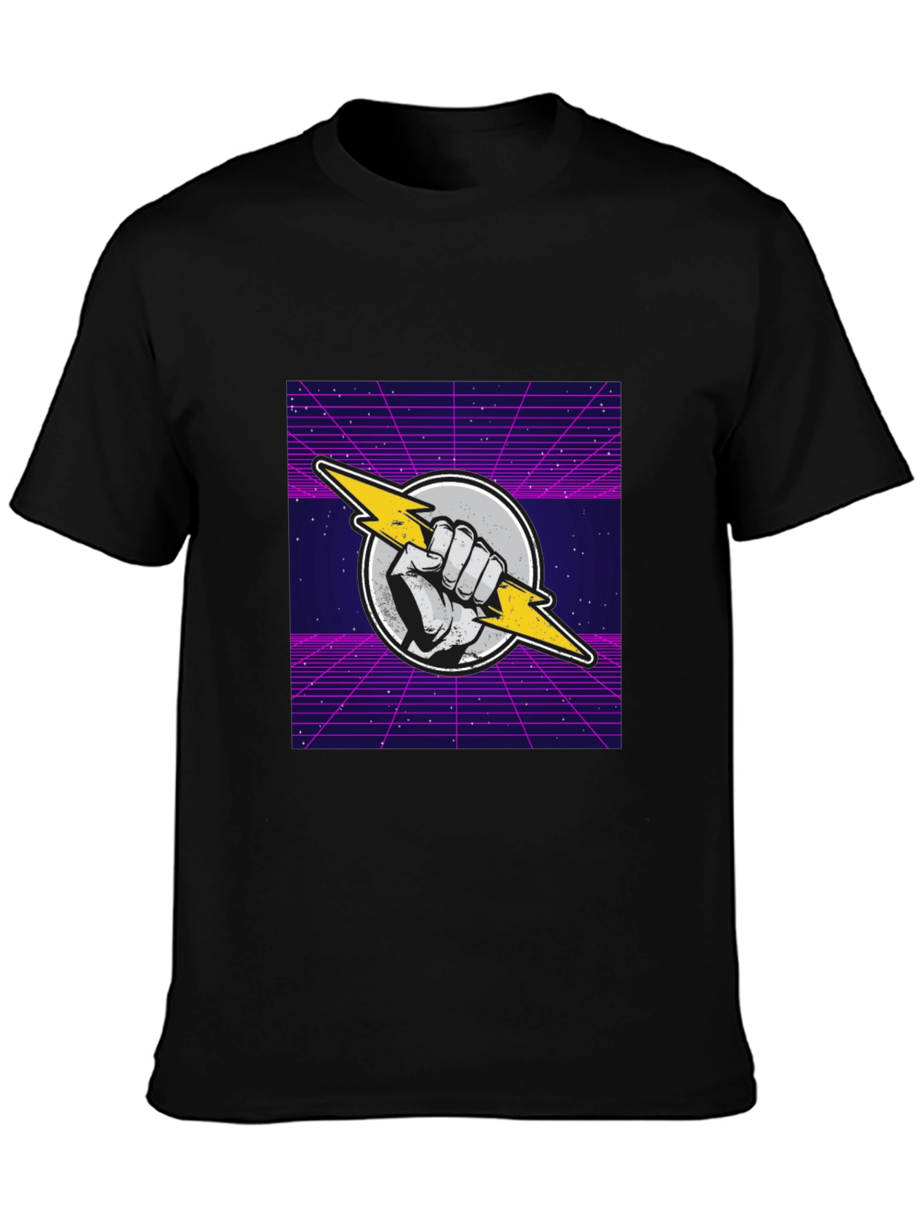 Retro Lightning Bolt Graphic T-Shirt