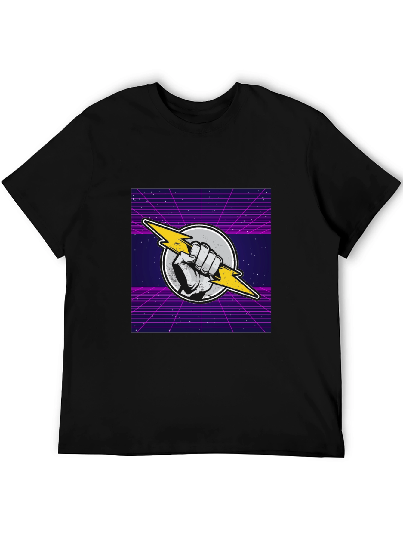 Retro Lightning Bolt Graphic T-Shirt