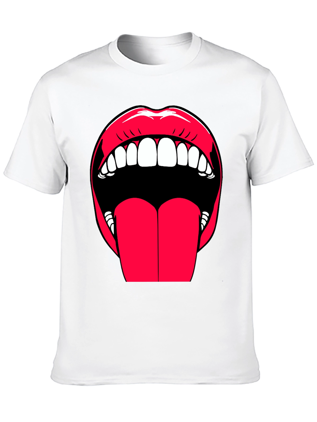 Bold Lips Graphic Tee - Expressive Black Cotton T-Shirt