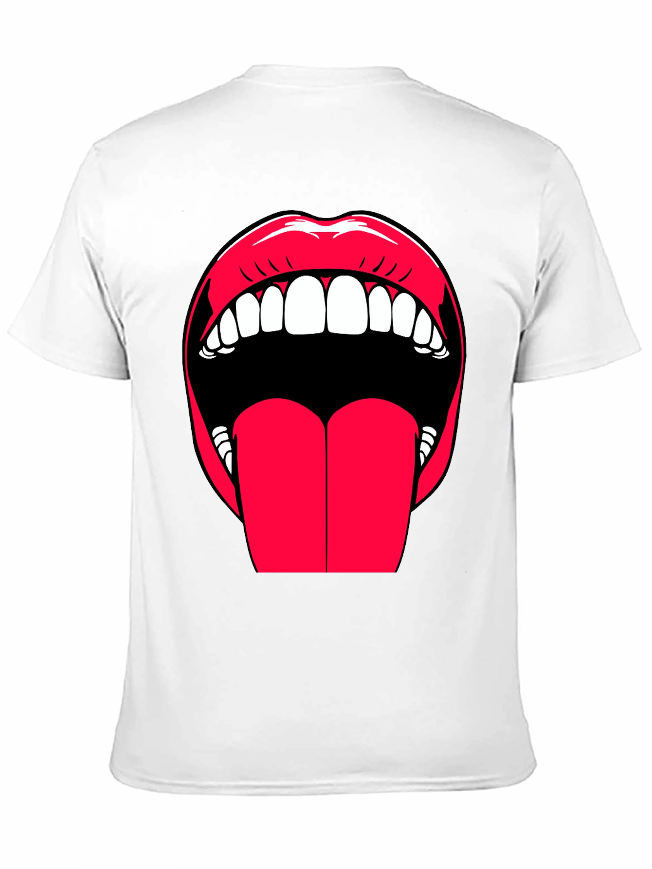 Bold Lips Graphic Tee - Expressive Black Cotton T-Shirt