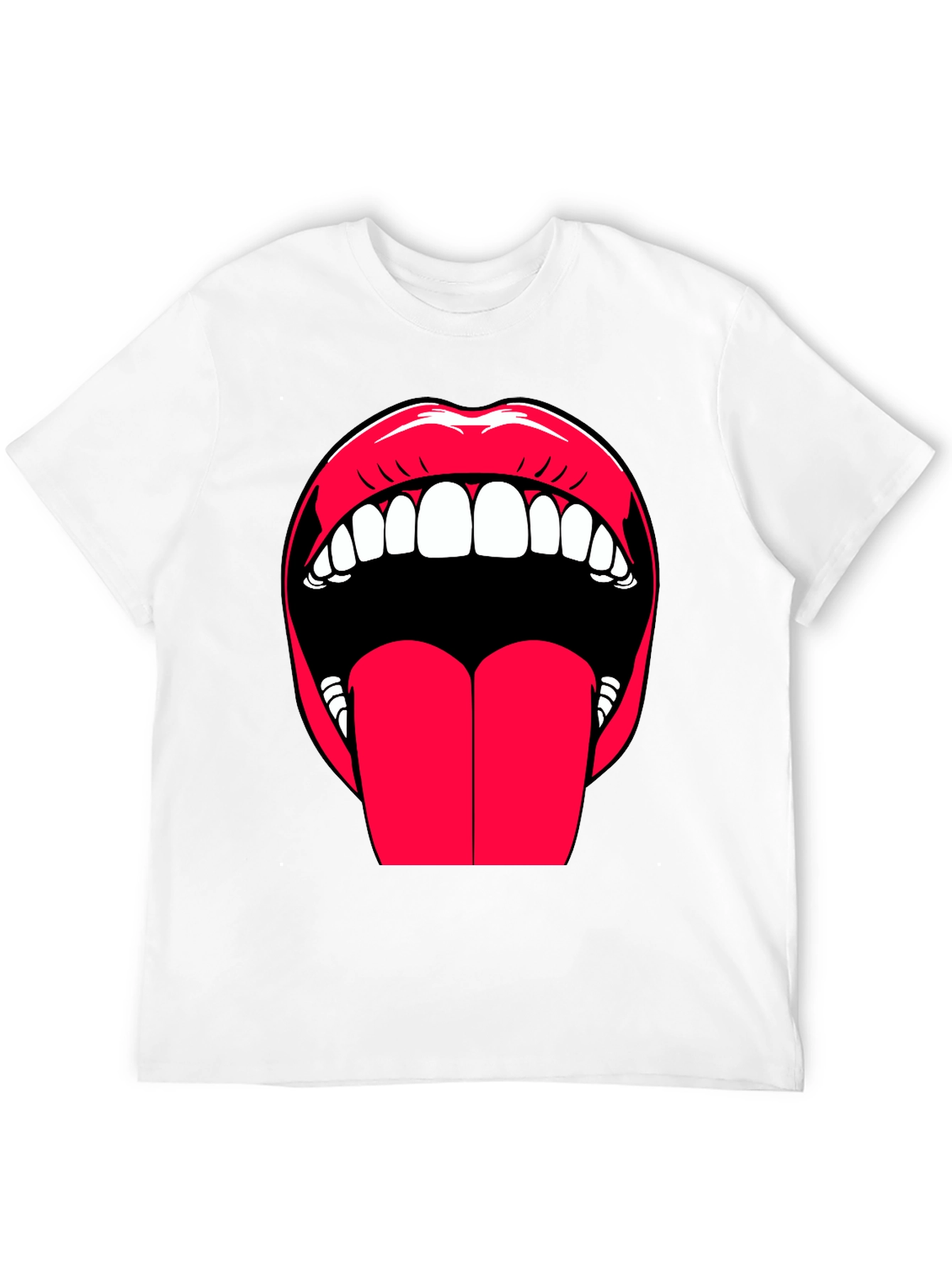 Bold Lips Graphic Tee - Expressive Black Cotton T-Shirt
