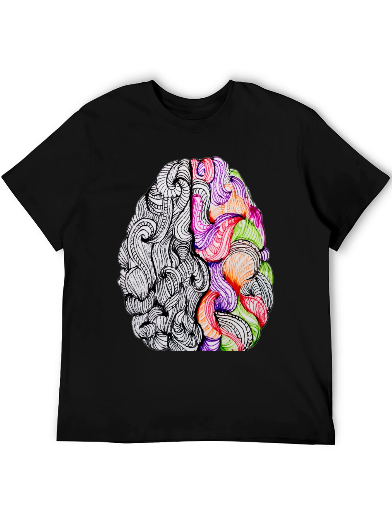 Brain Art Graphic Tee - Creative Thinking T-Shirt