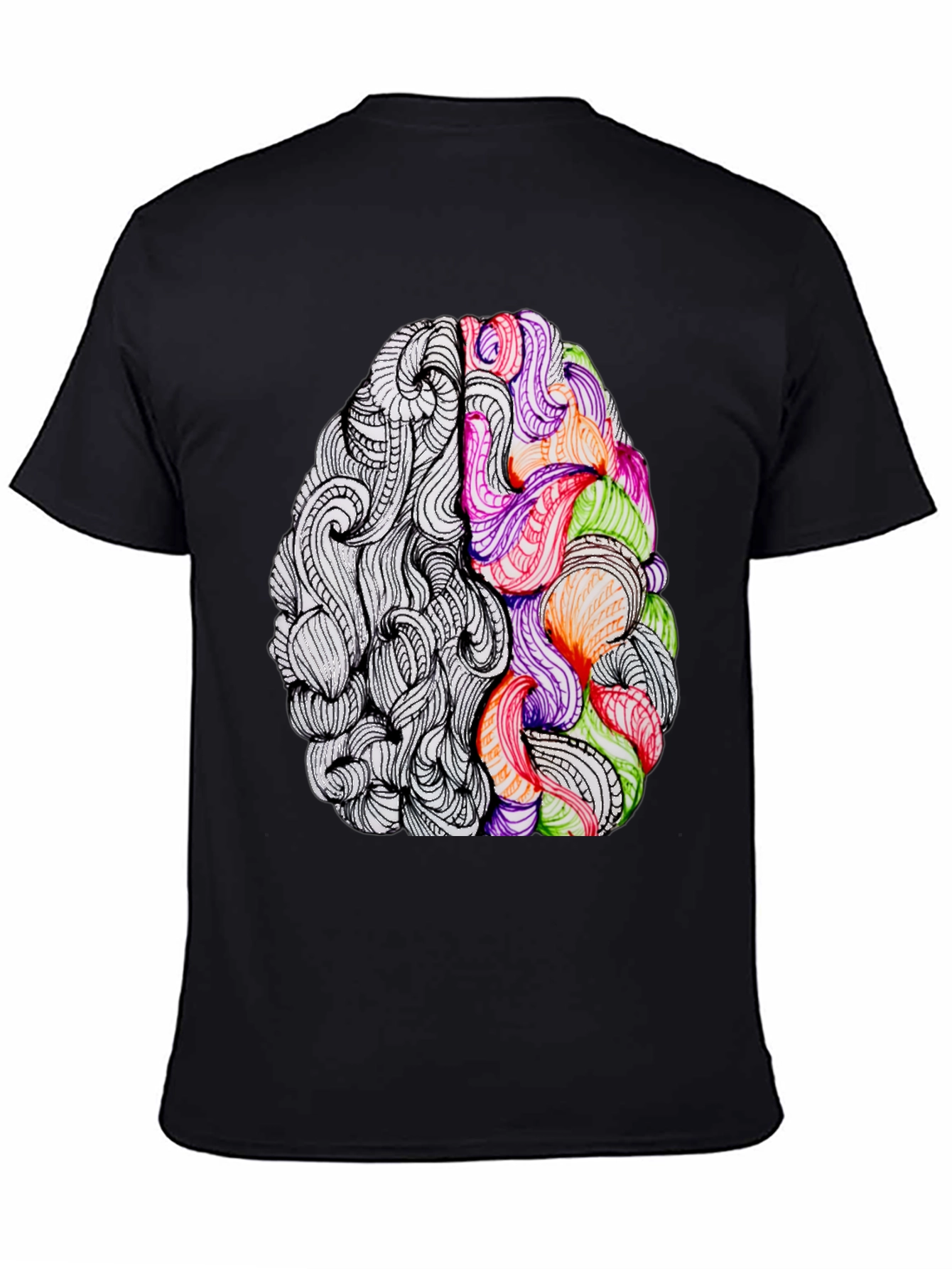 Brain Art Graphic Tee - Creative Thinking T-Shirt