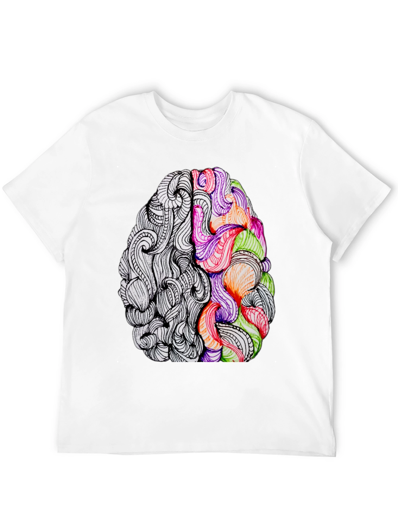 Brain Art Graphic Tee - Creative Thinking T-Shirt