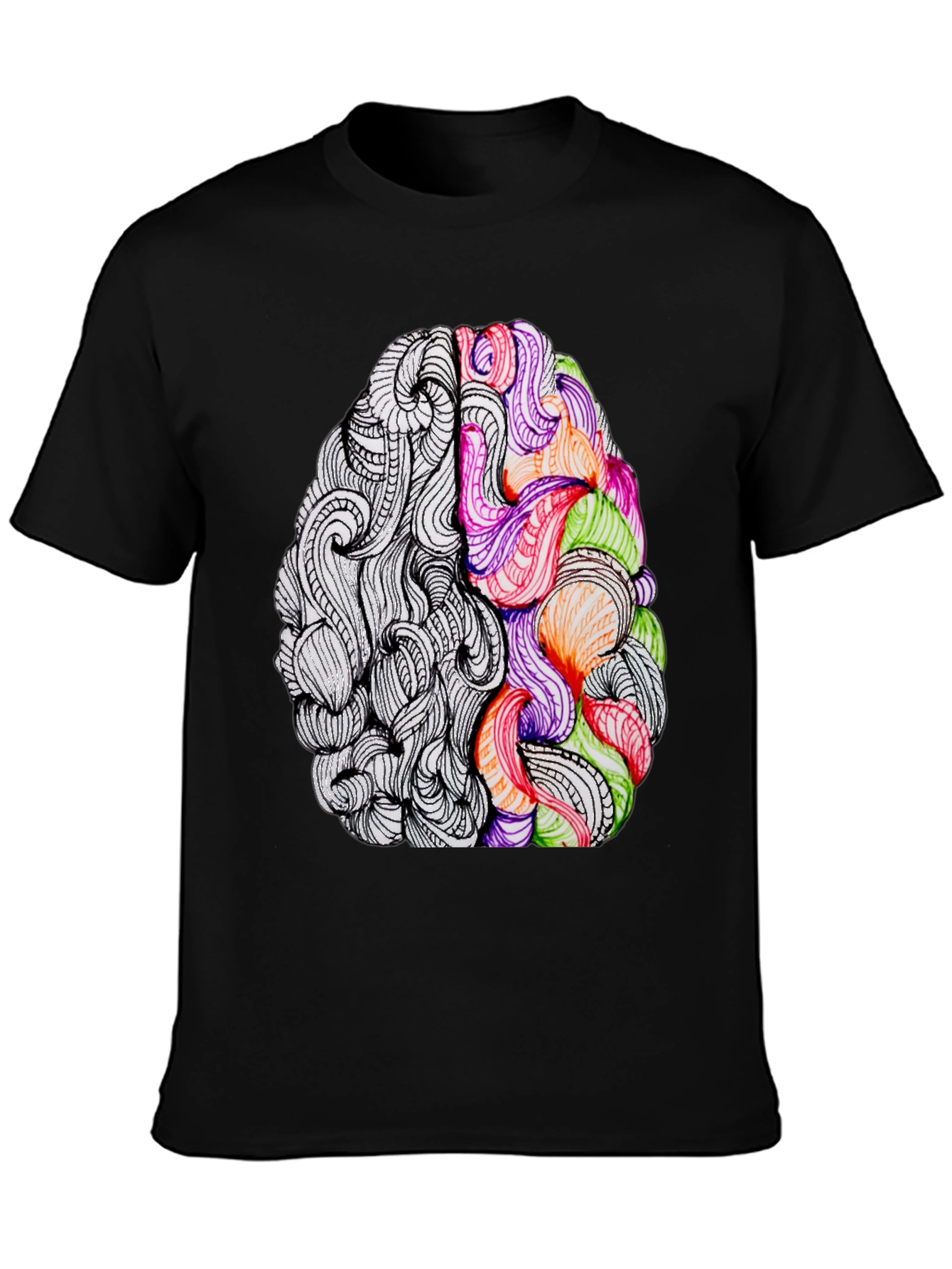 Brain Art Graphic Tee - Creative Thinking T-Shirt