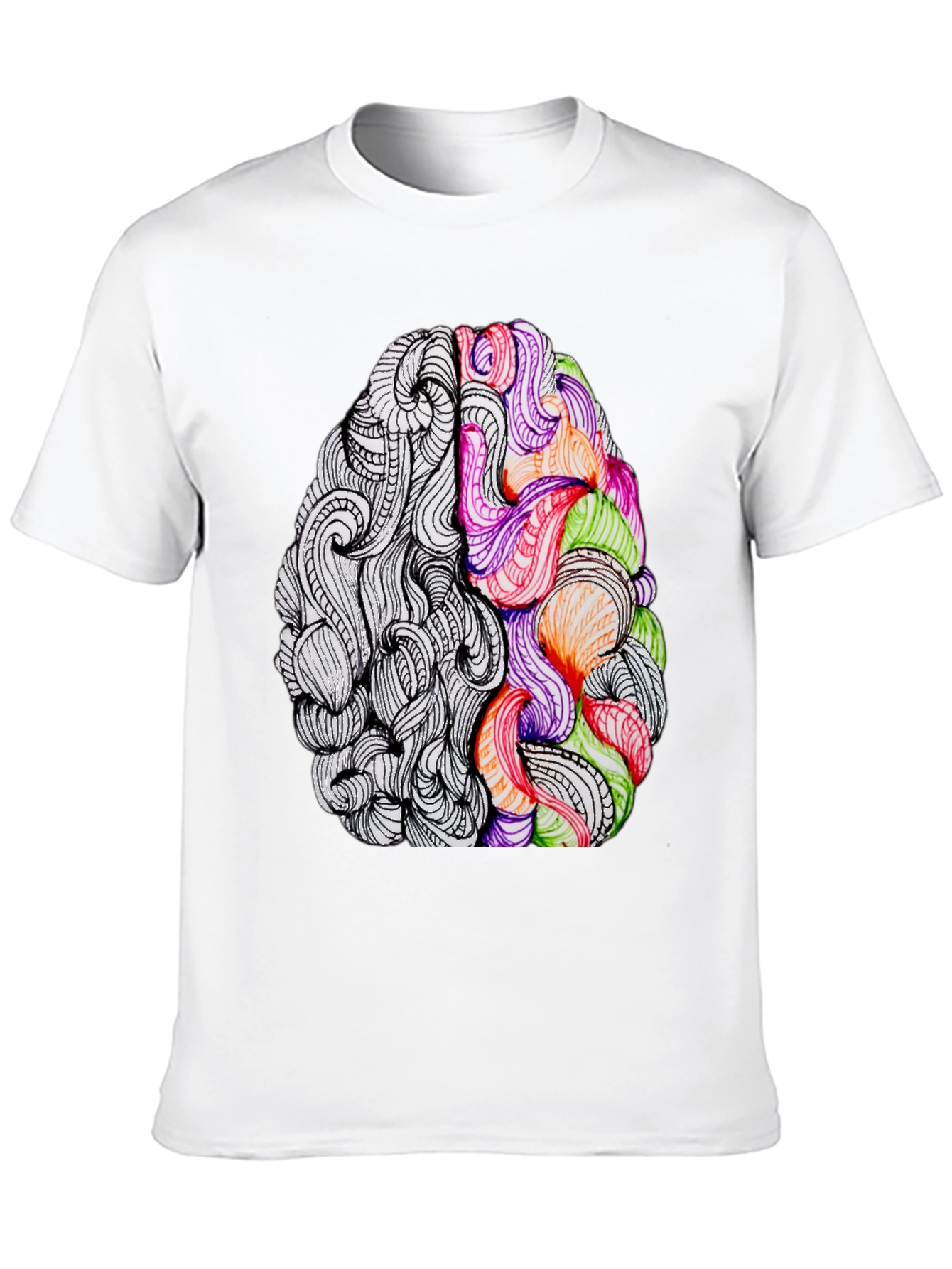 Brain Art Graphic Tee - Creative Thinking T-Shirt