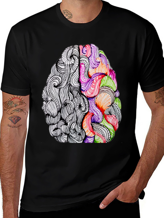 Brain Art Graphic Tee - Creative Thinking T-Shirt