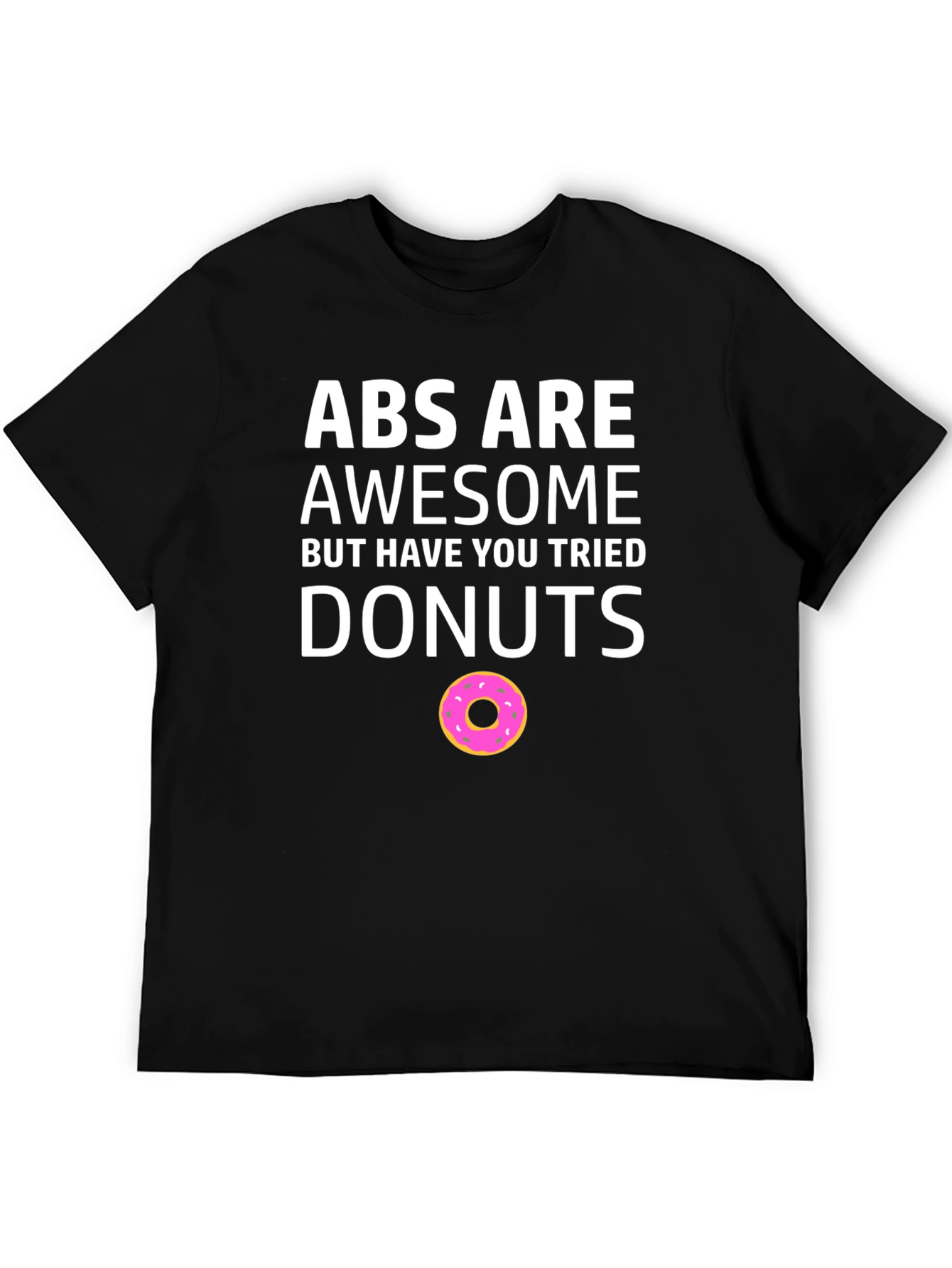 Funny Abs vs Donuts Black T-Shirt