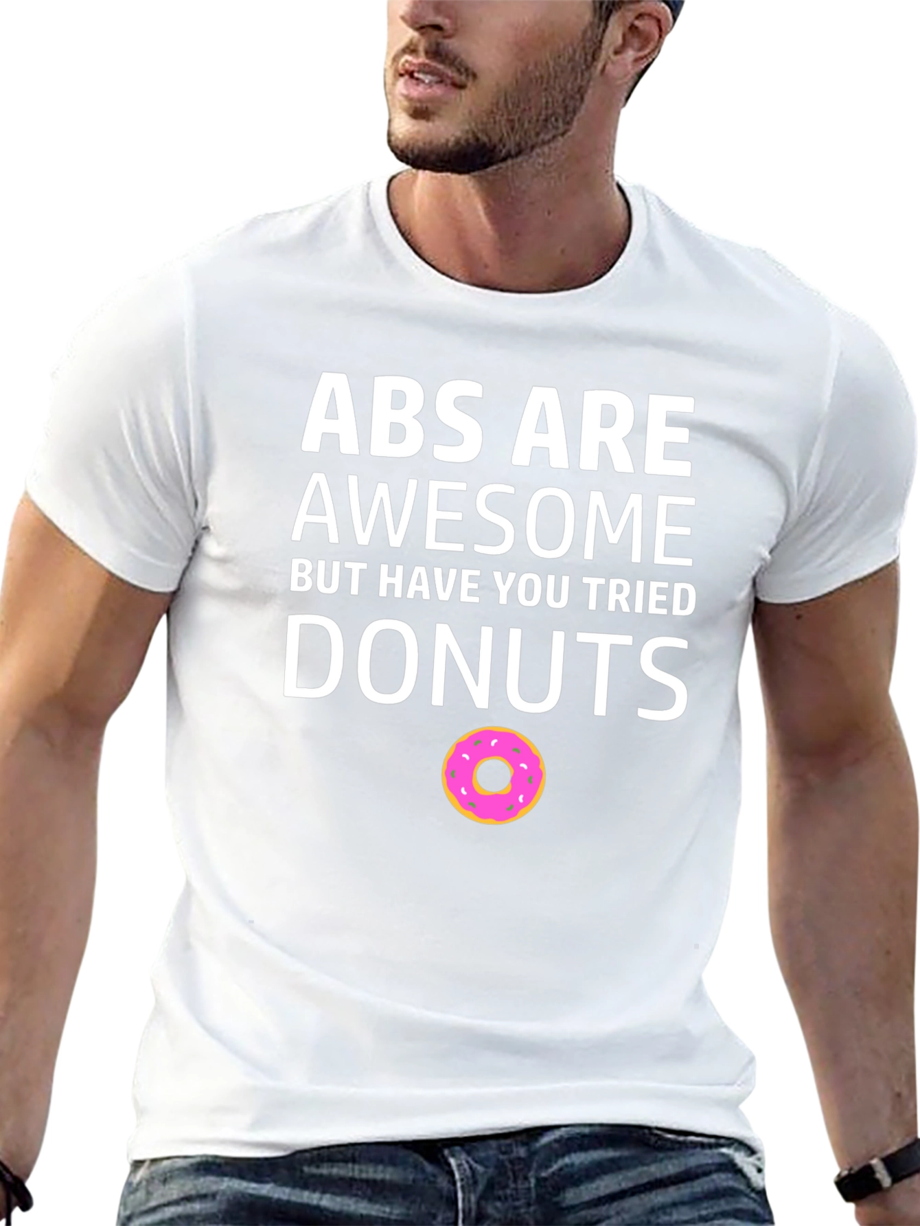 Funny Abs vs Donuts Black T-Shirt