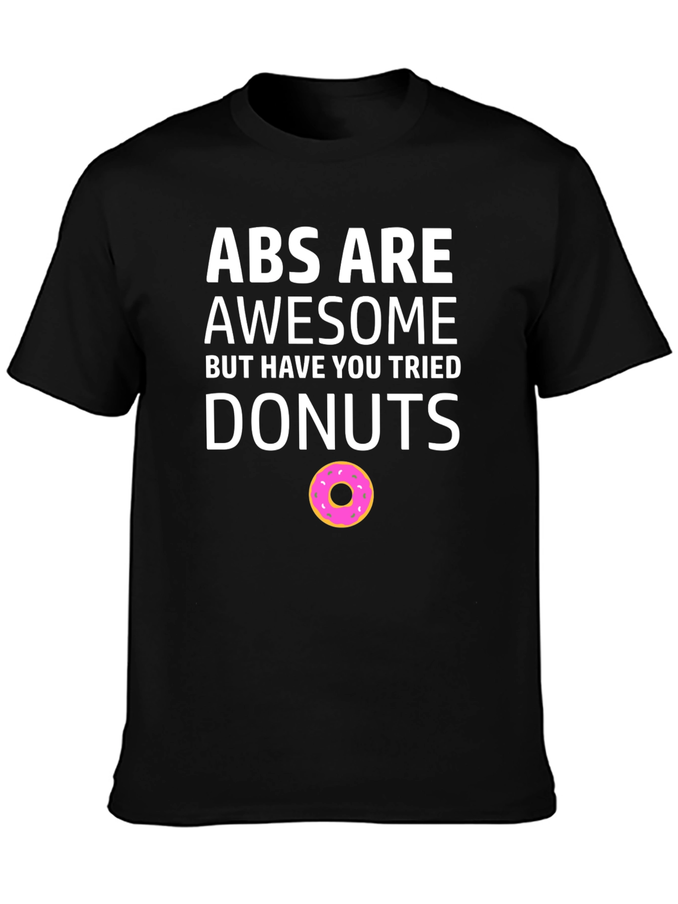 Funny Abs vs Donuts Black T-Shirt