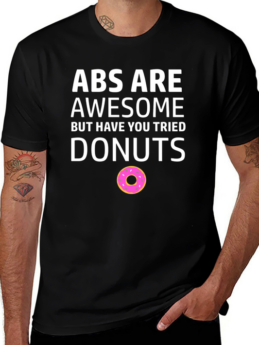 Funny Abs vs Donuts Black T-Shirt