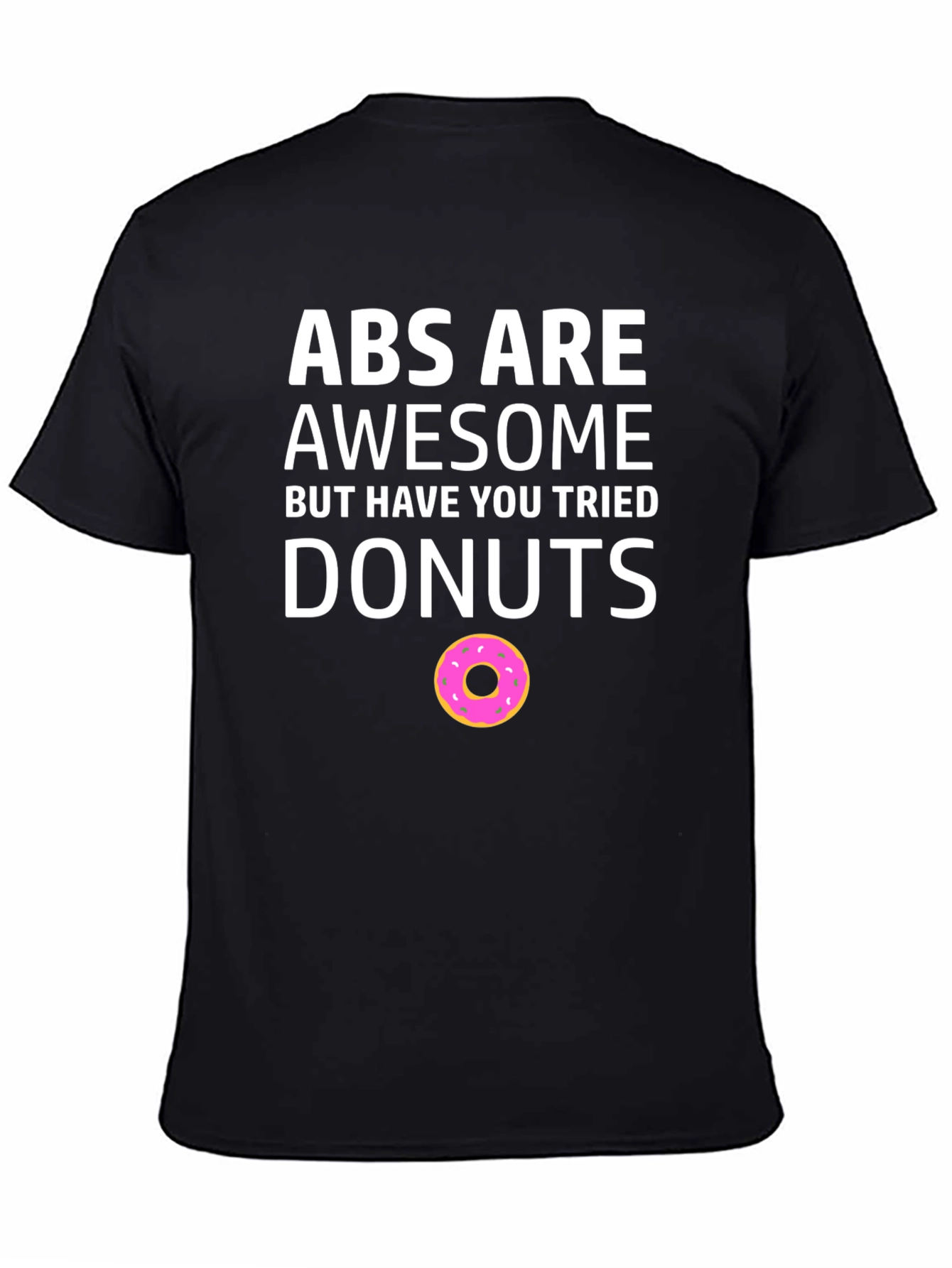 Funny Abs vs Donuts Black T-Shirt