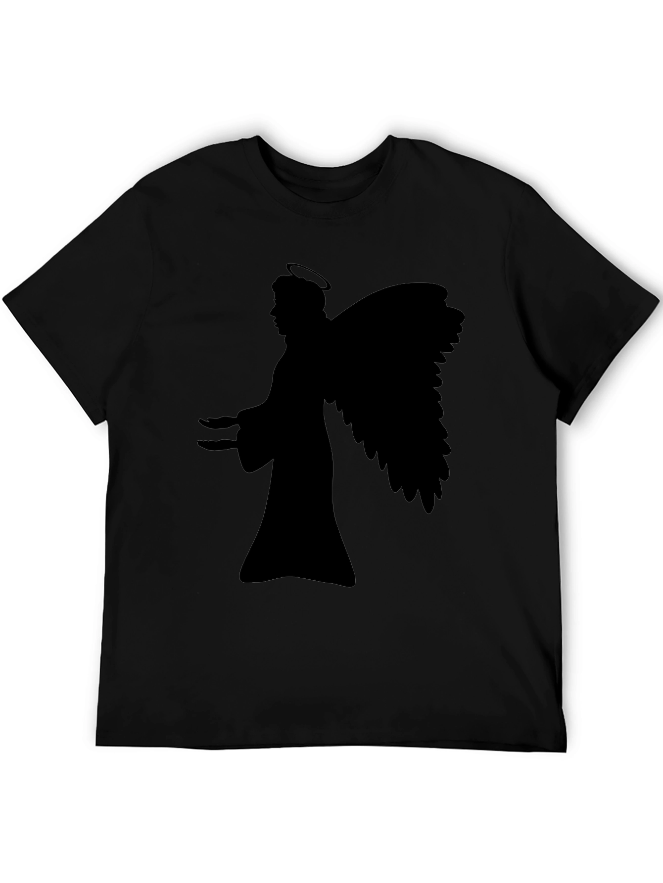 Angel Silhouette Graphic Black T-Shirt