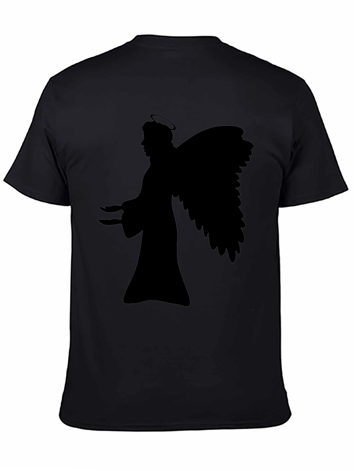 Angel Silhouette Graphic Black T-Shirt