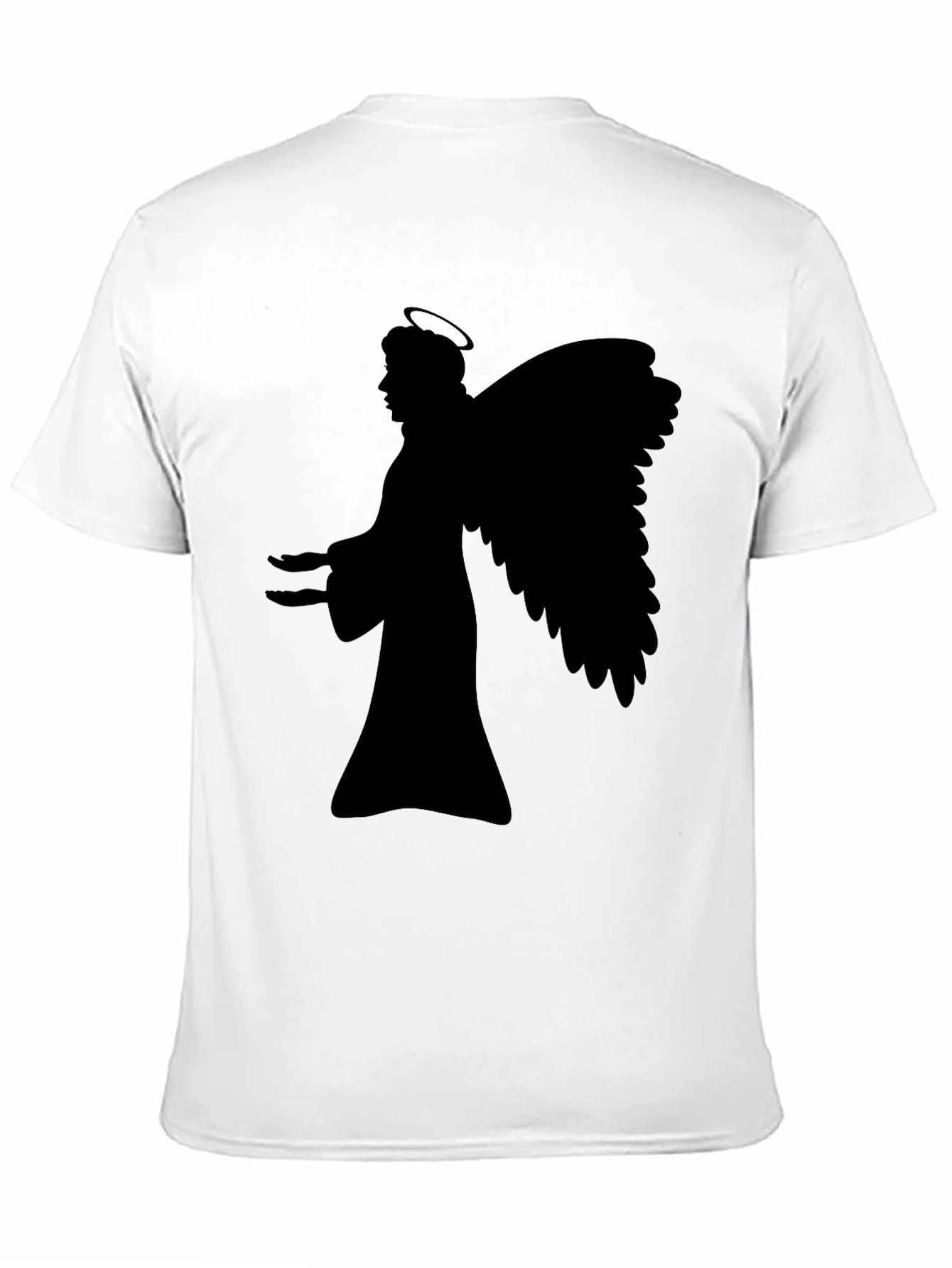 Angel Silhouette Graphic Black T-Shirt