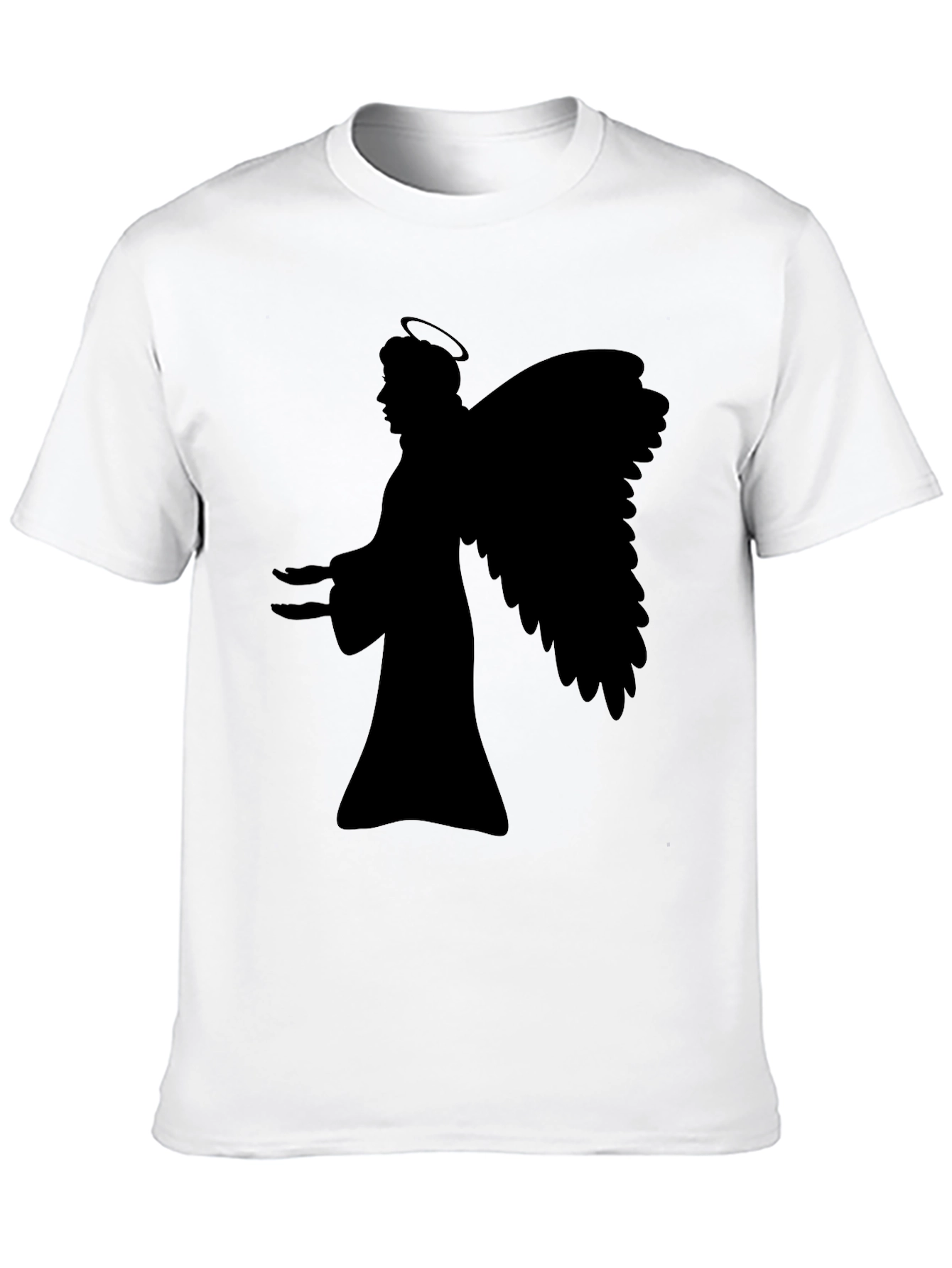 Angel Silhouette Graphic Black T-Shirt