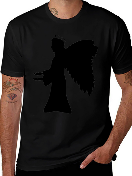 Angel Silhouette Graphic Black T-Shirt