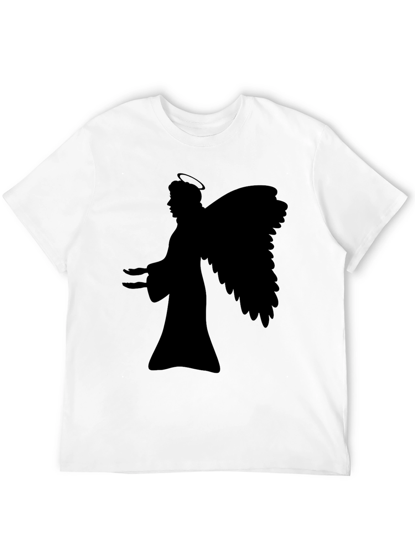 Angel Silhouette Graphic Black T-Shirt
