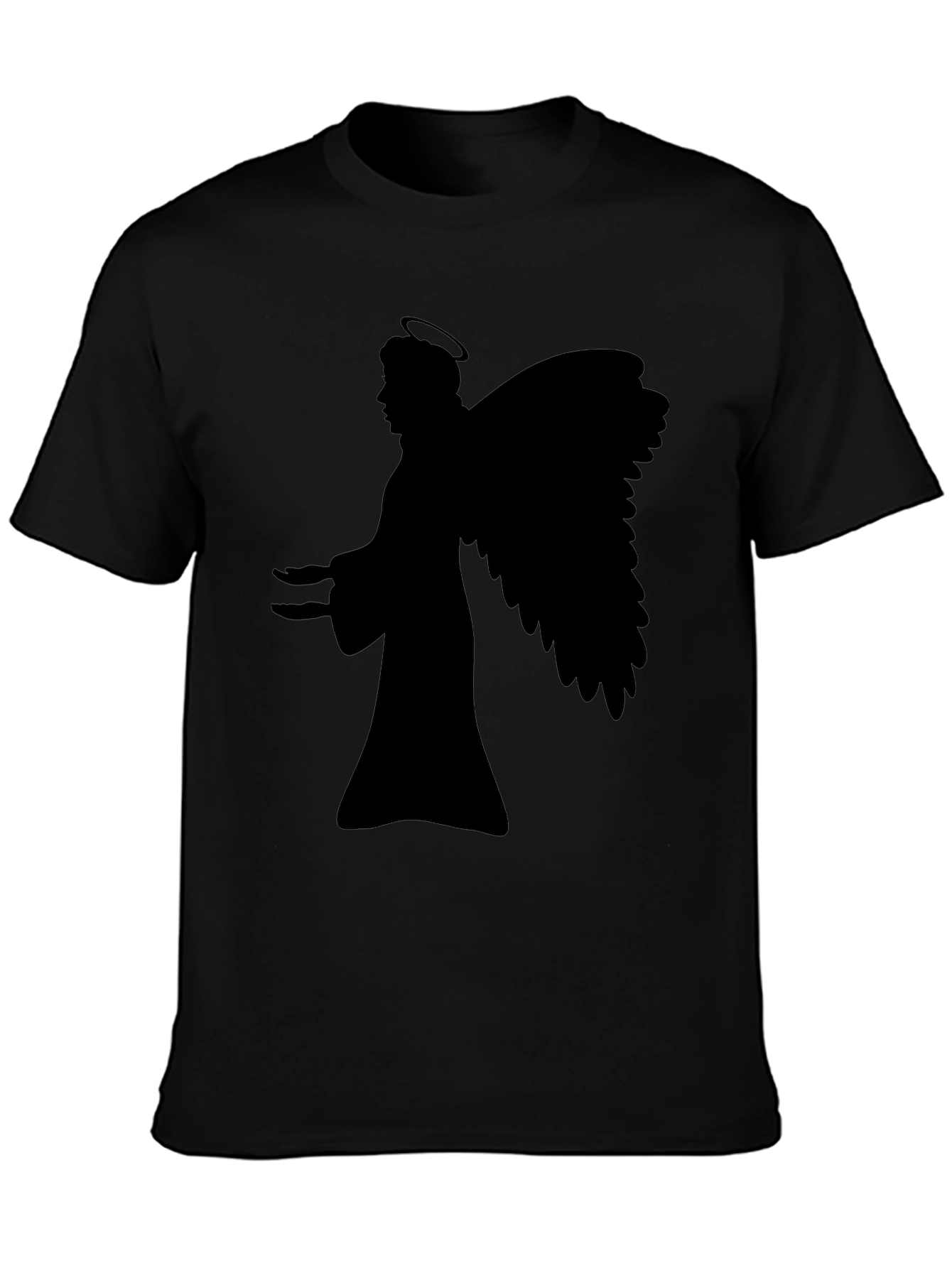 Angel Silhouette Graphic Black T-Shirt