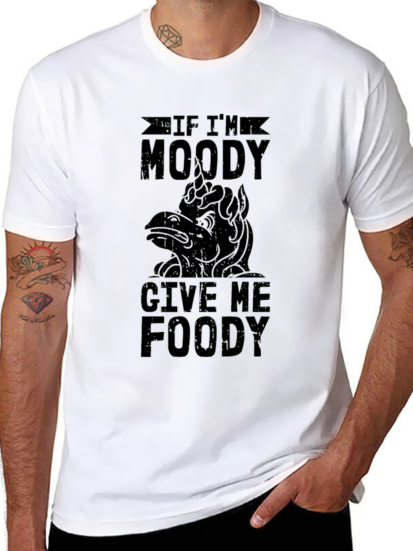 Moody Foody Mens Black Graphic Tee