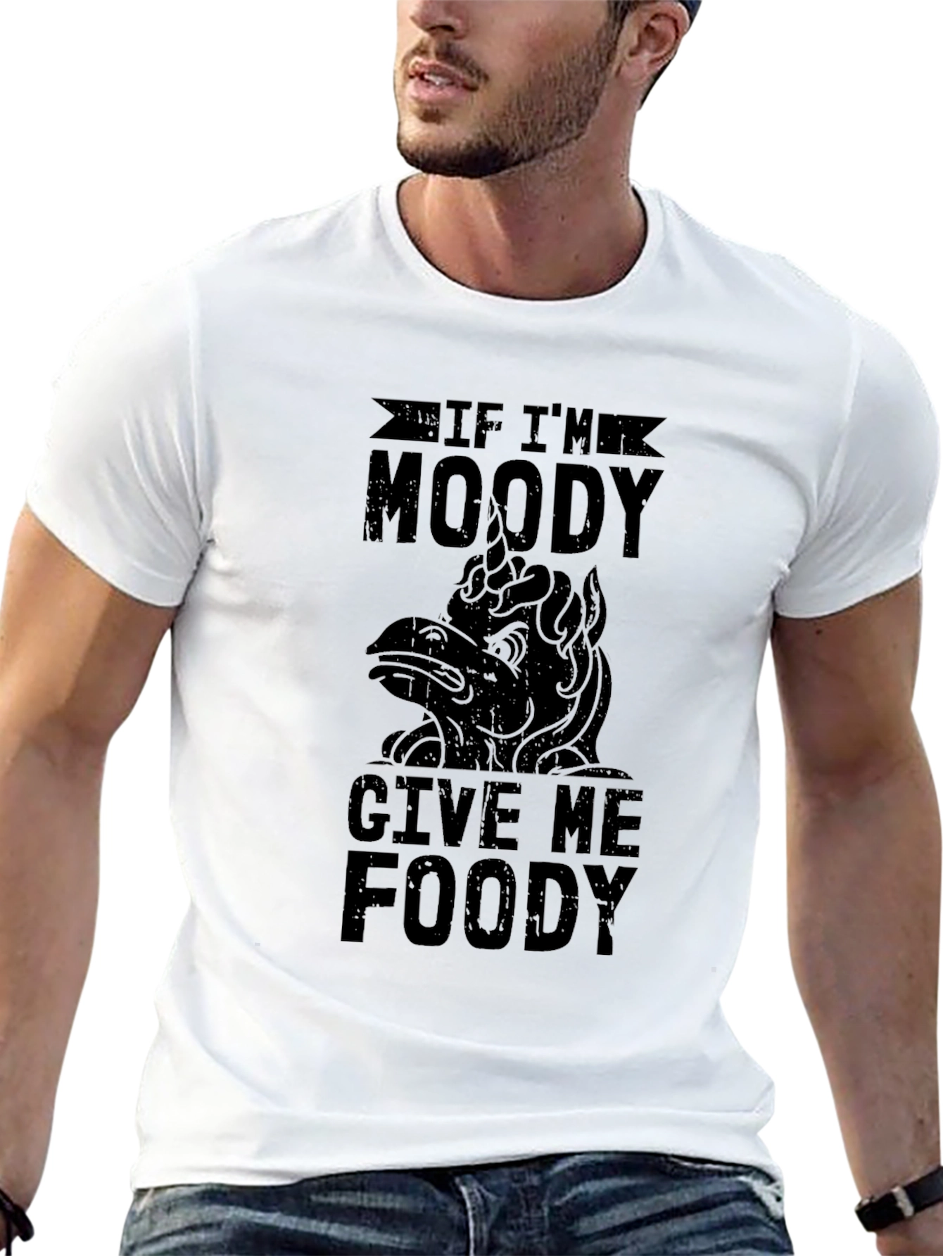 Moody Foody Mens Black Graphic Tee