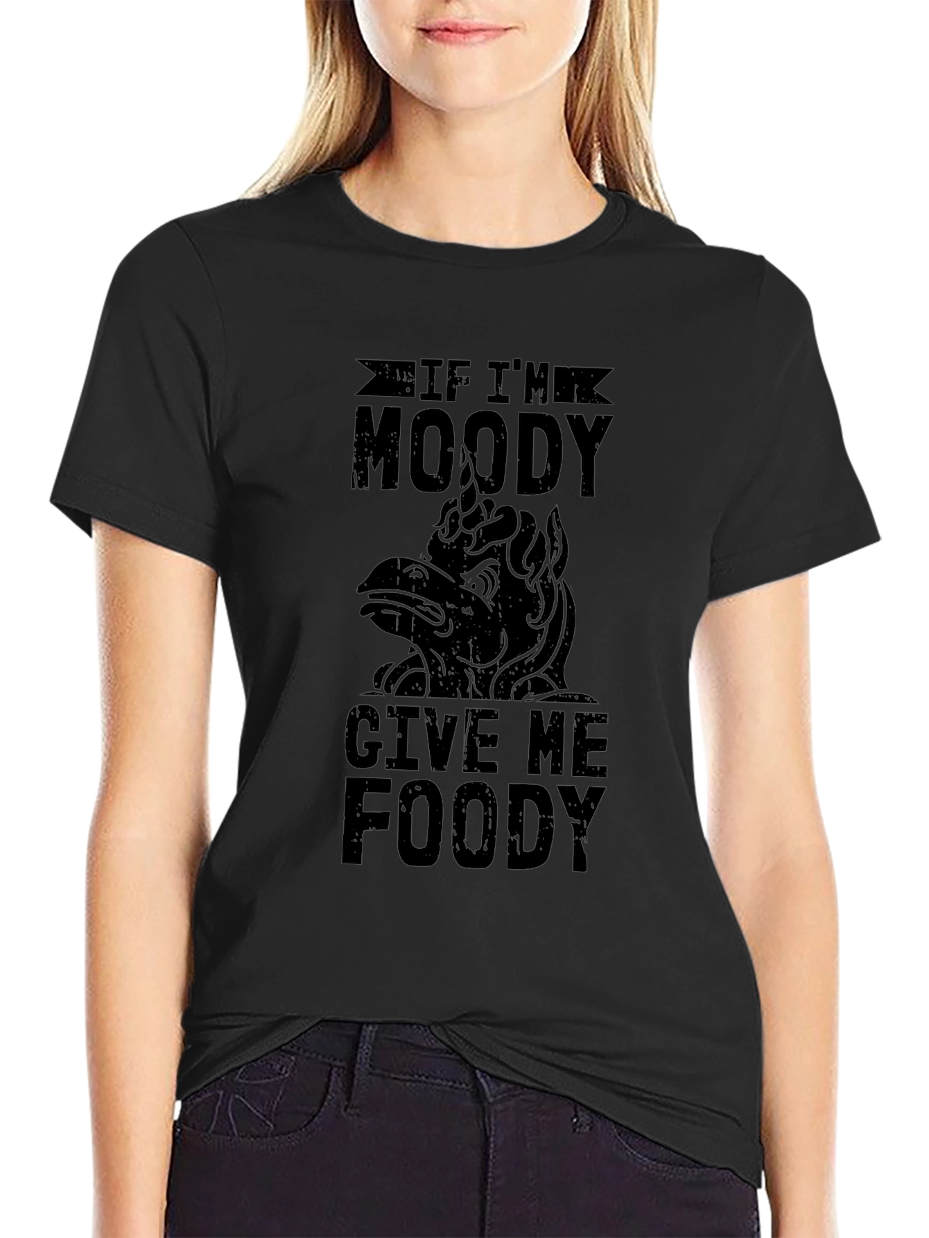 Moody Foody Mens Black Graphic Tee
