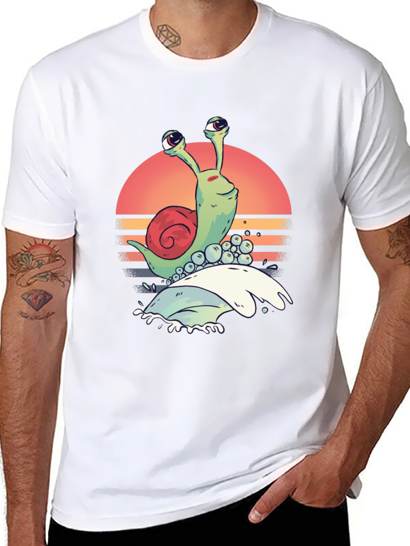 Retro Snail Graphic Tee - Unique Print