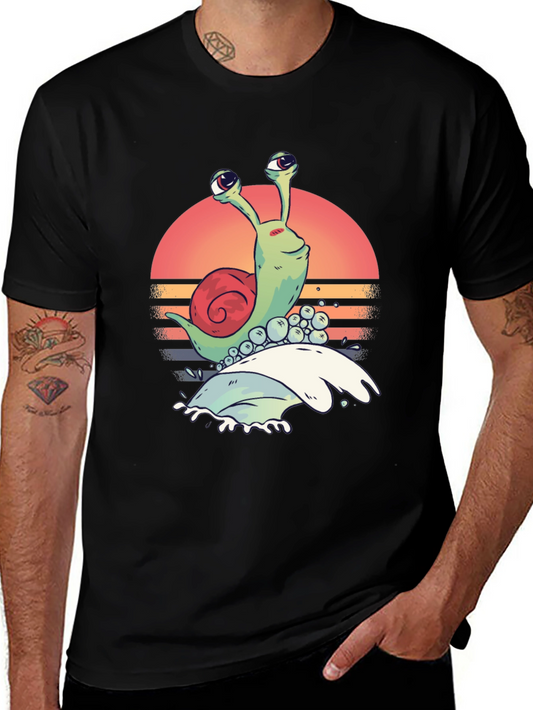 Retro Snail Graphic Tee - Unique Print