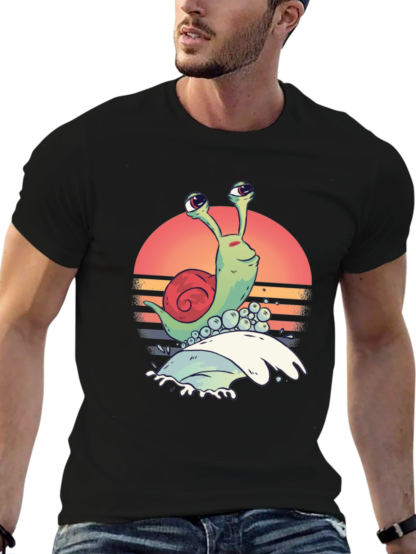 Retro Snail Graphic Tee - Unique Print