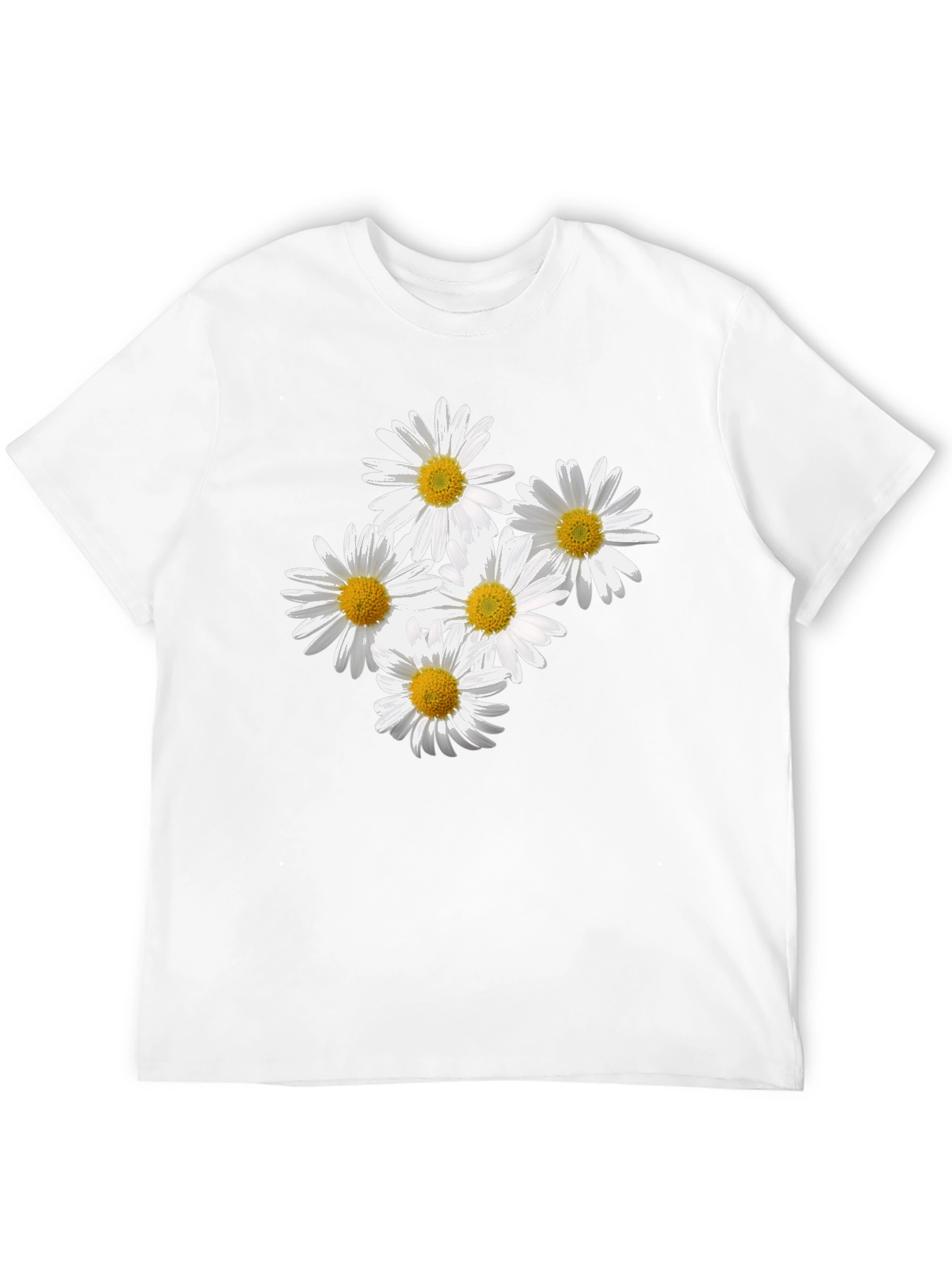 Daisy Flower Graphic Black T-Shirt