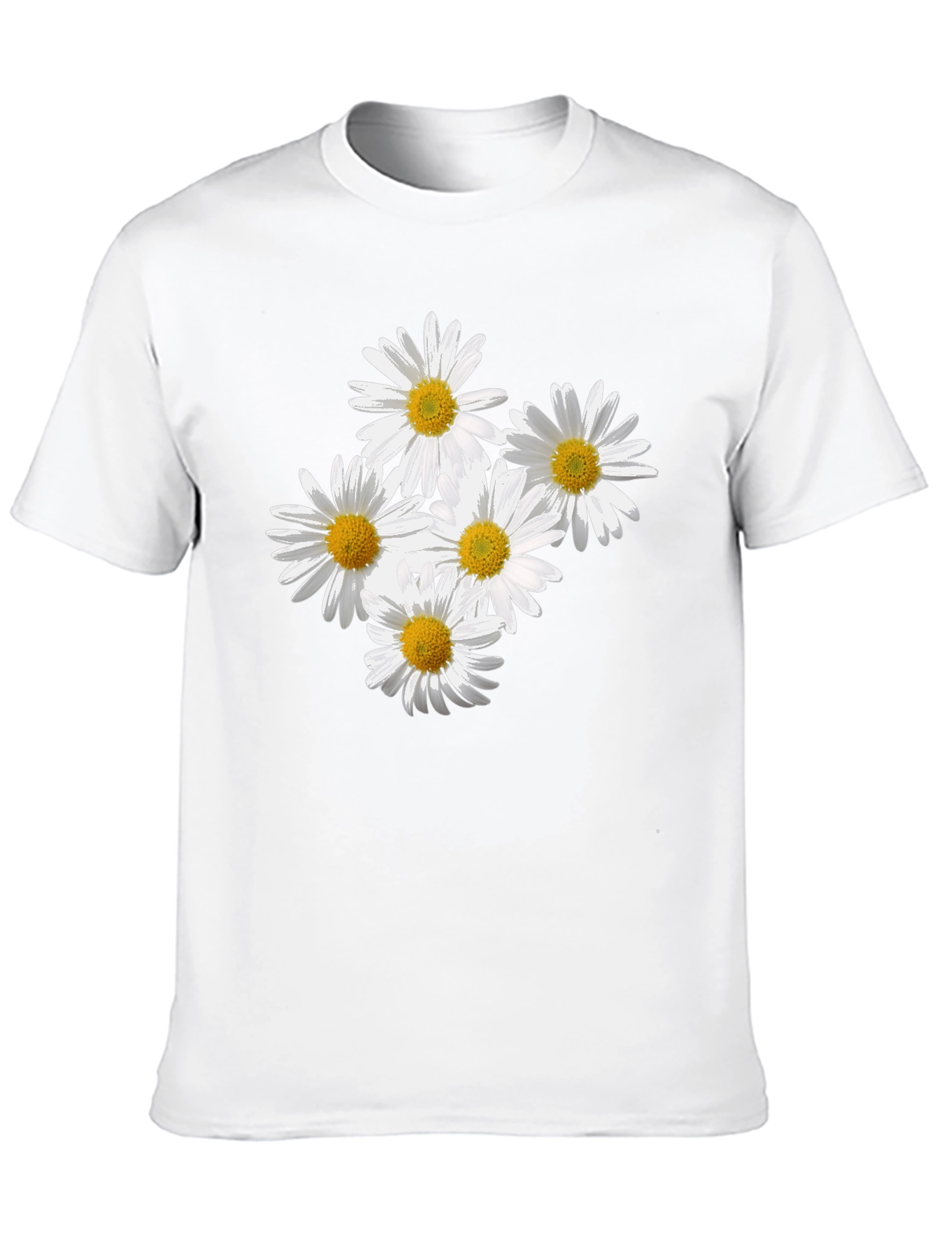 Daisy Flower Graphic Black T-Shirt