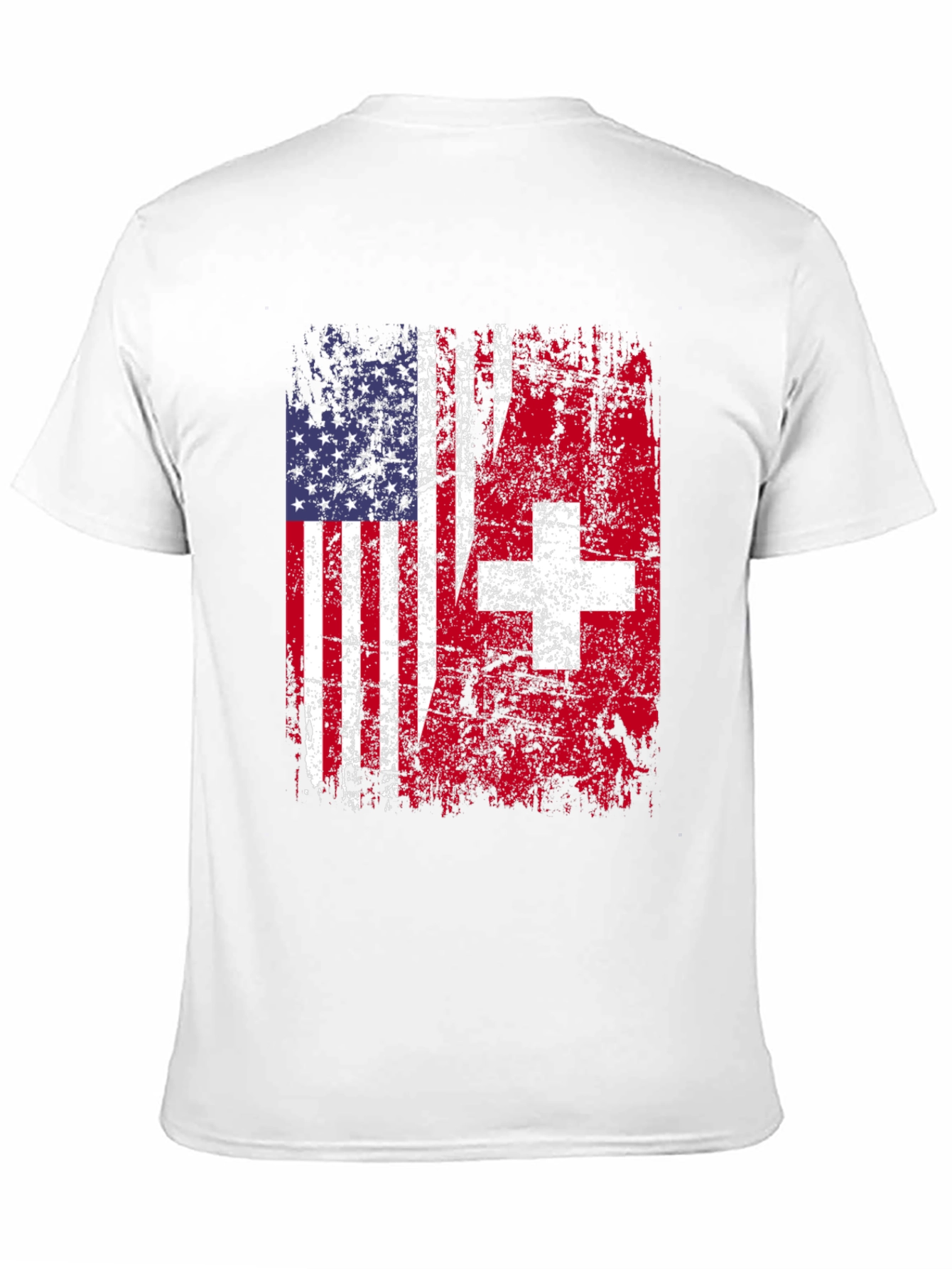 USA Switzerland Flag Graphic T-Shirt