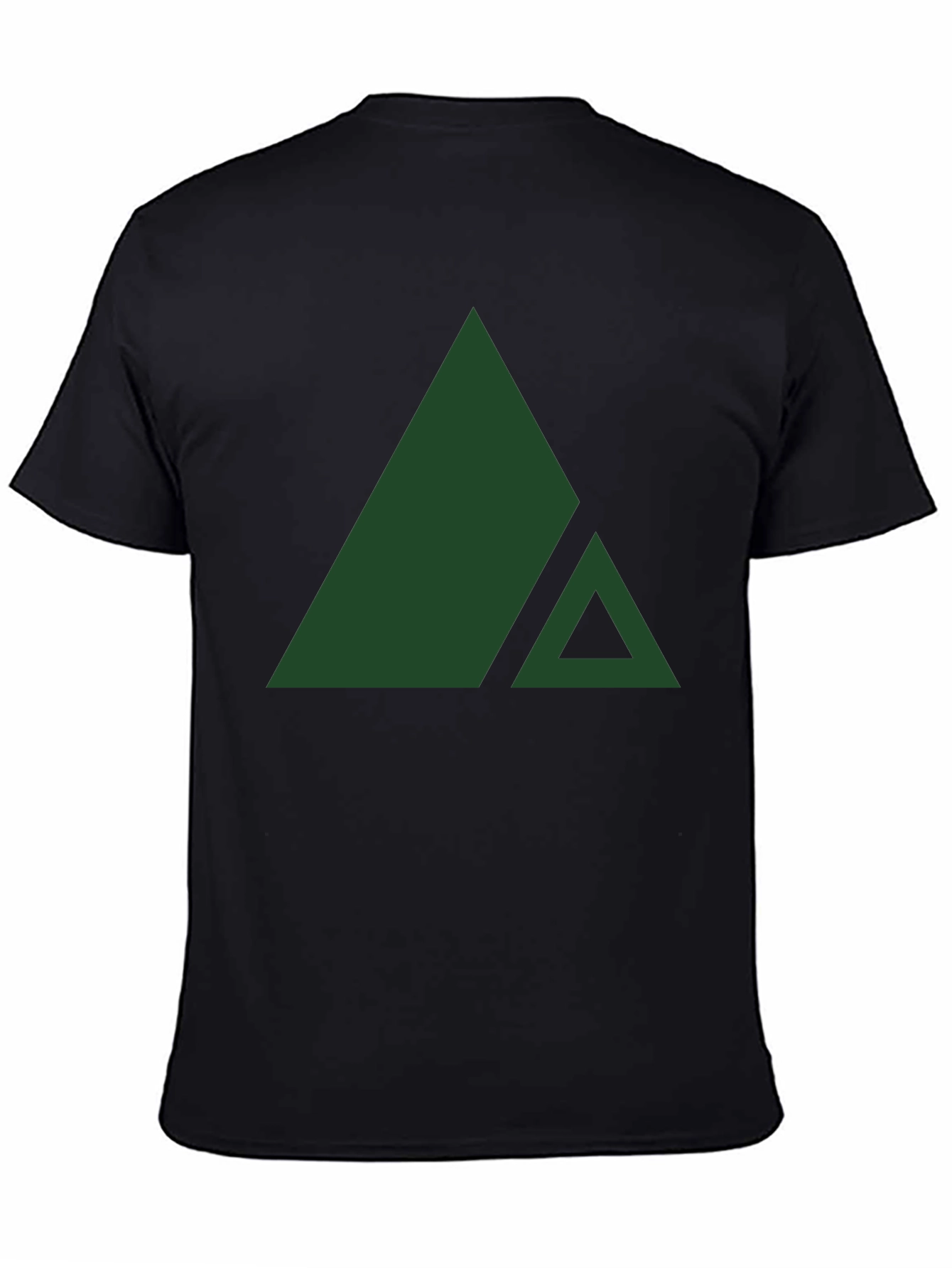 Modern Geometric Triangle Graphic Tee - Black