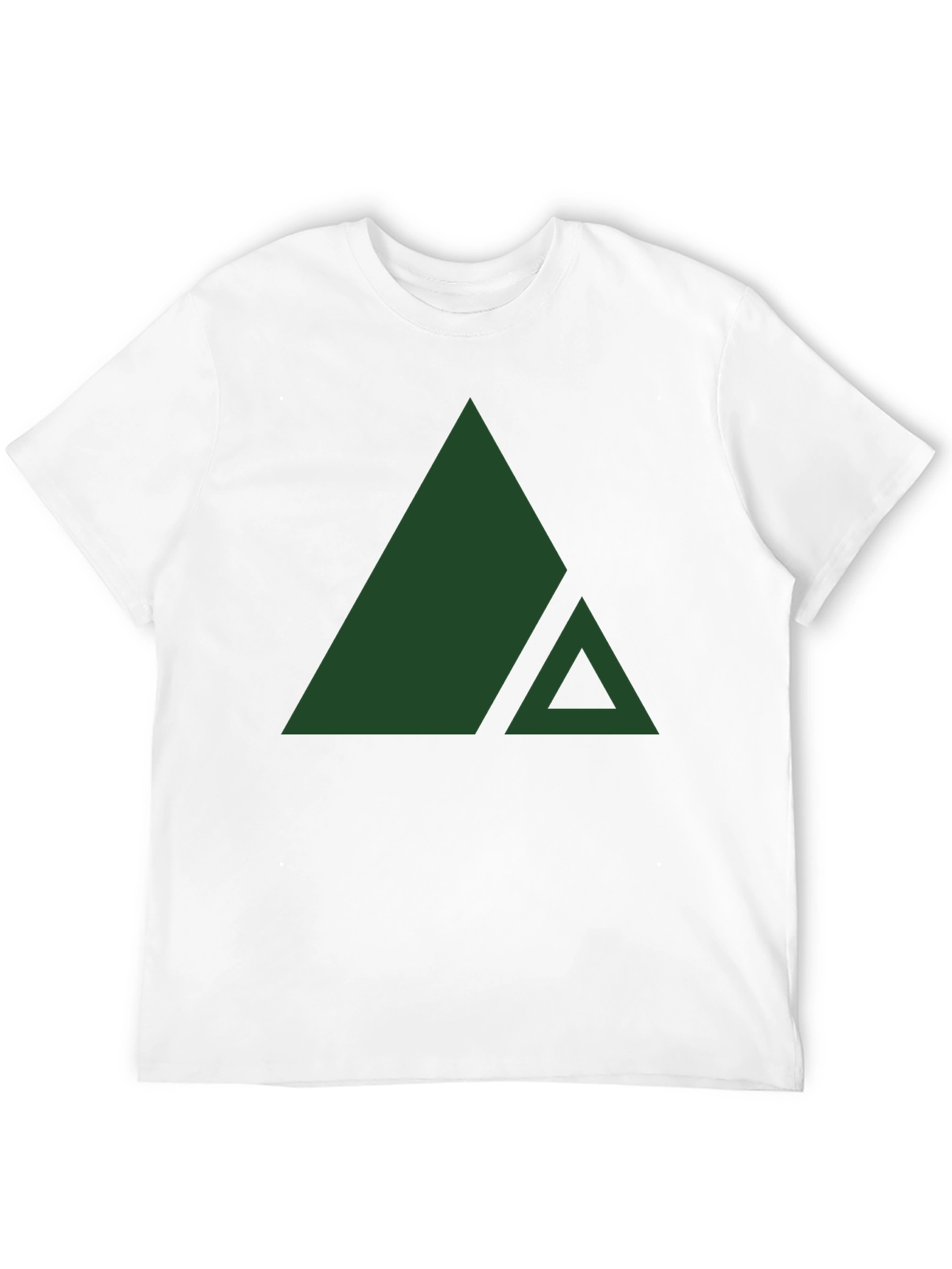 Modern Geometric Triangle Graphic Tee - Black
