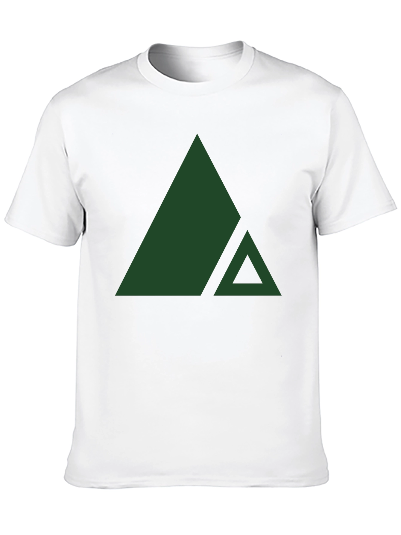 Modern Geometric Triangle Graphic Tee - Black