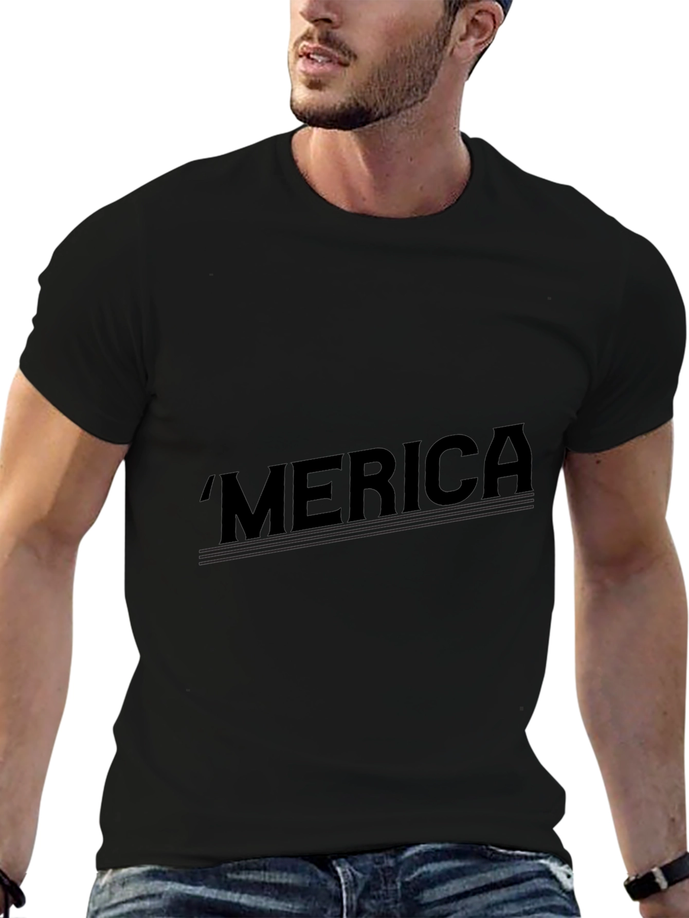 Black Merica Graphic Tee - Patriotic Style