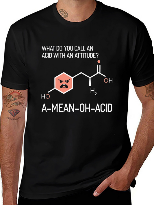 Funny Chemistry T-Shirt - A-Mean-OH-Acid Joke Tee