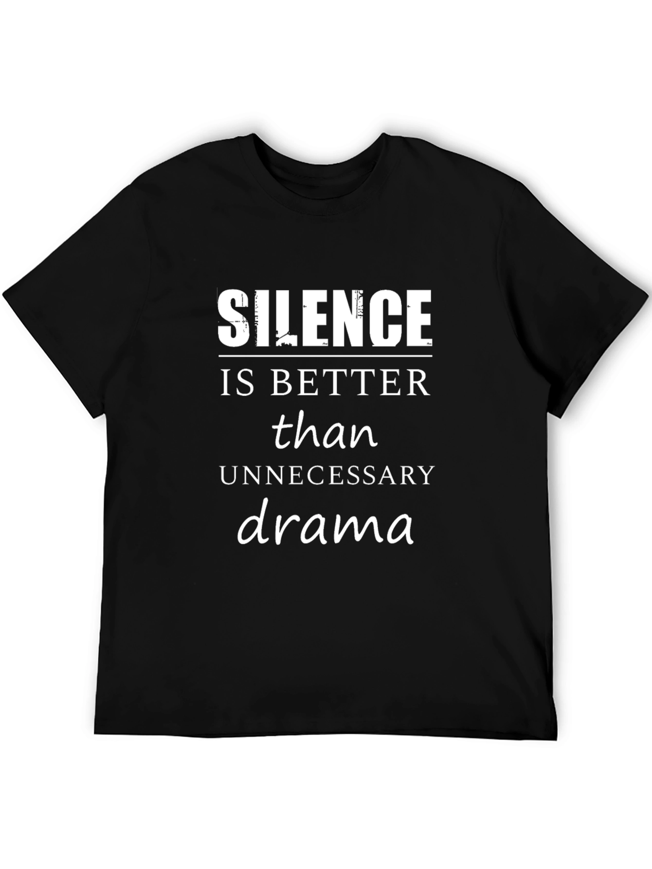 Silence is Better Black Graphic Tee