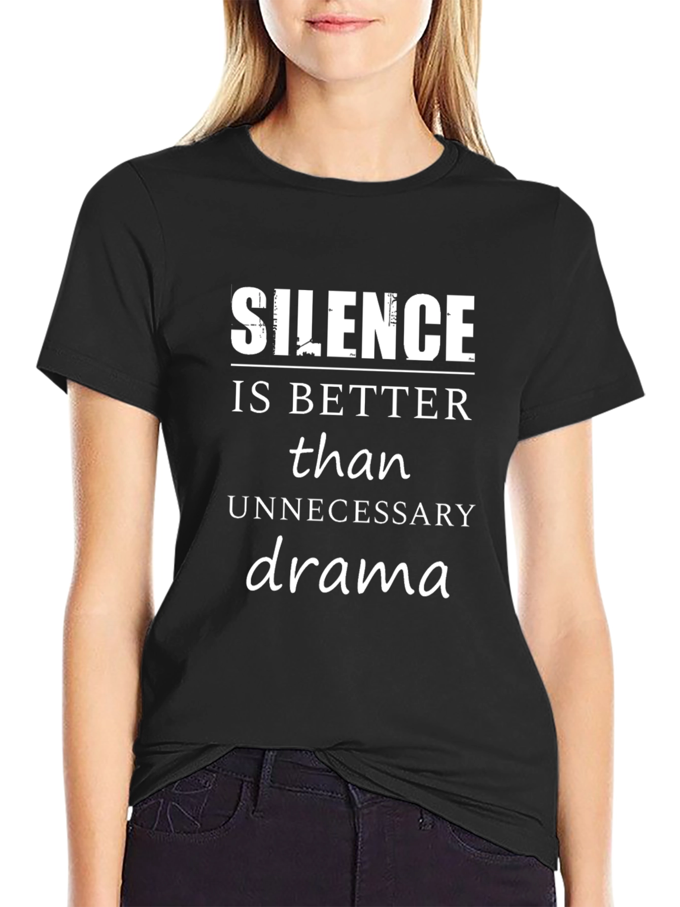 Silence is Better Black Graphic Tee