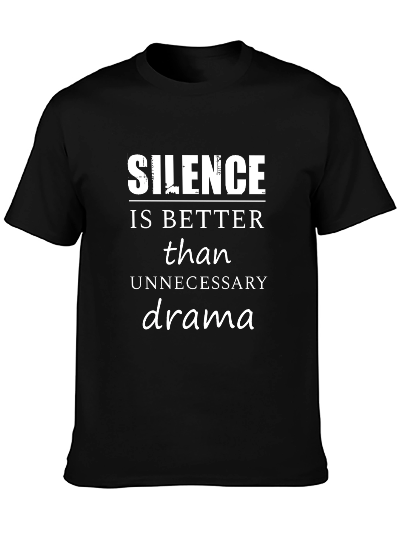 Silence is Better Black Graphic Tee