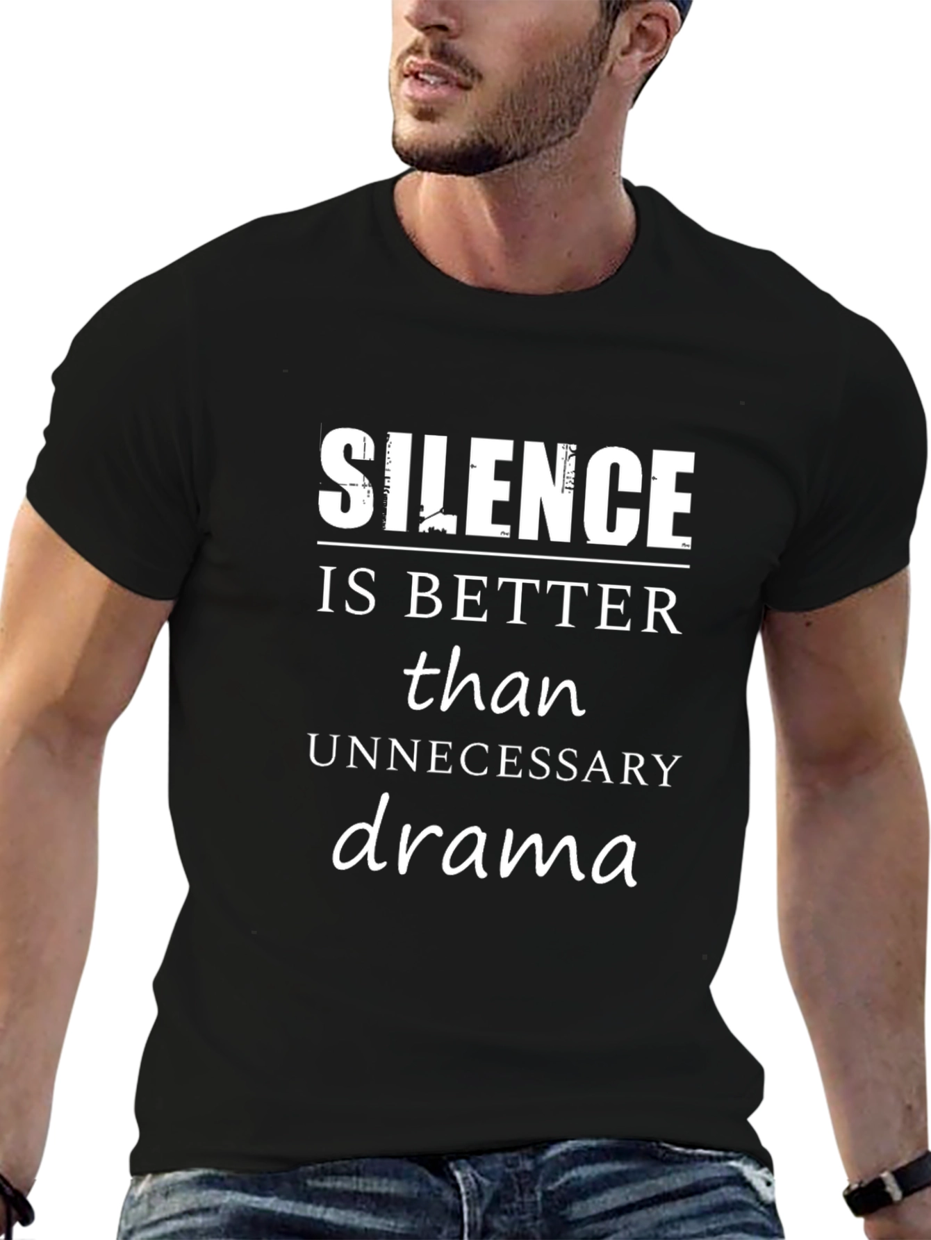 Silence is Better Black Graphic Tee