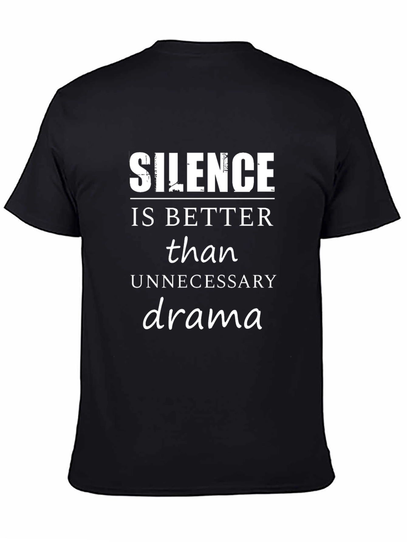 Silence is Better Black Graphic Tee
