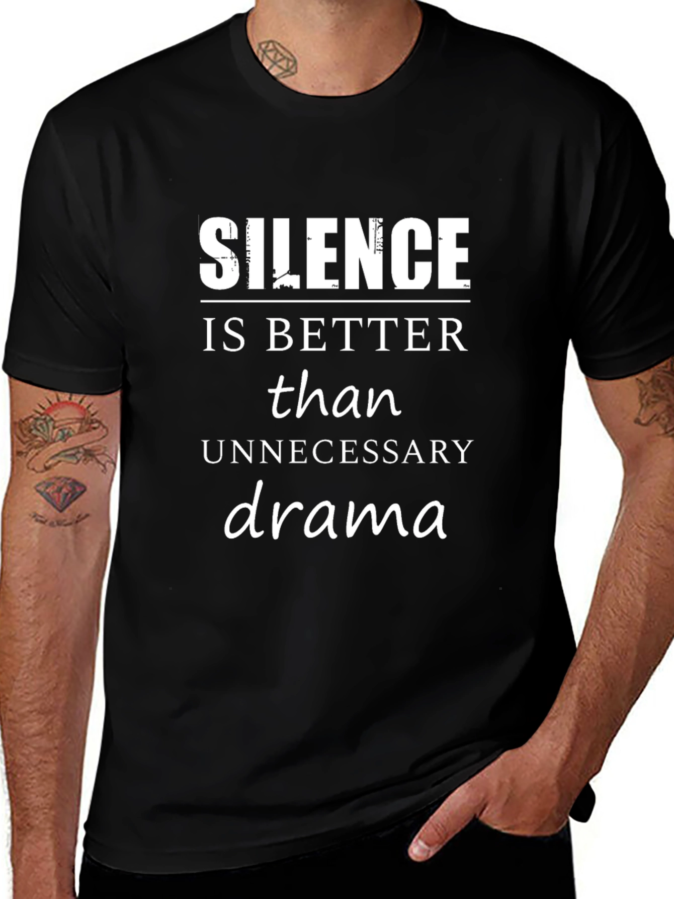 Silence is Better Black Graphic Tee