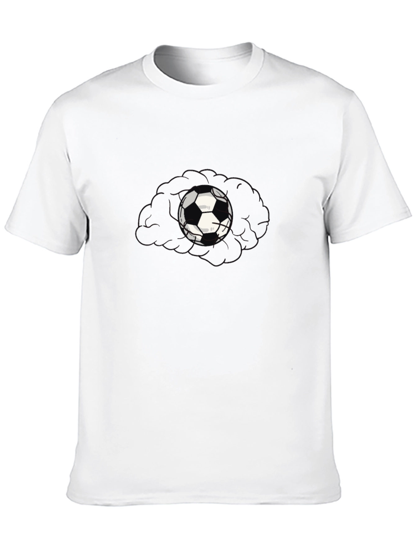 Mens Black T-Shirt with Soccer Ball Graphic