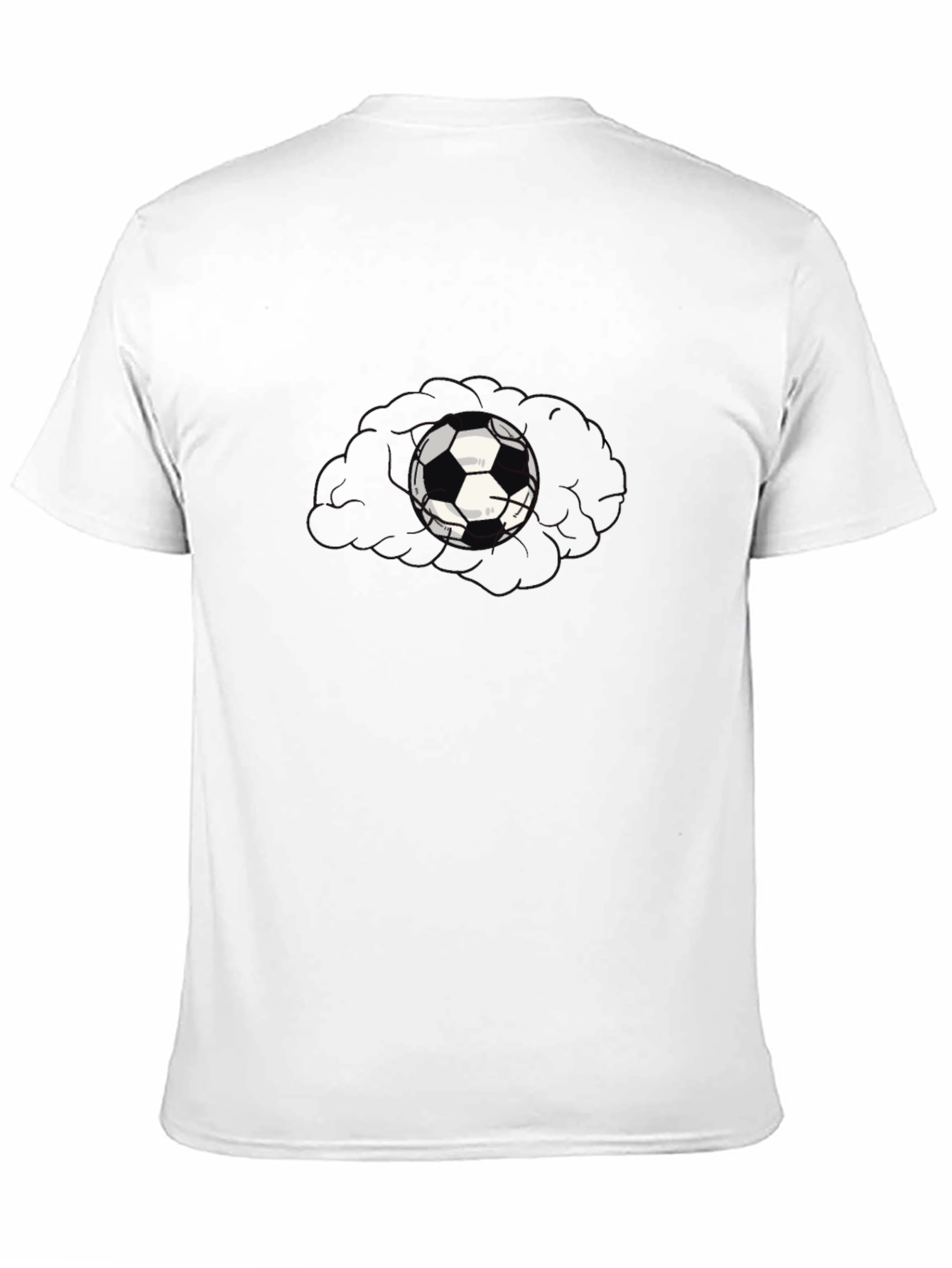 Mens Black T-Shirt with Soccer Ball Graphic