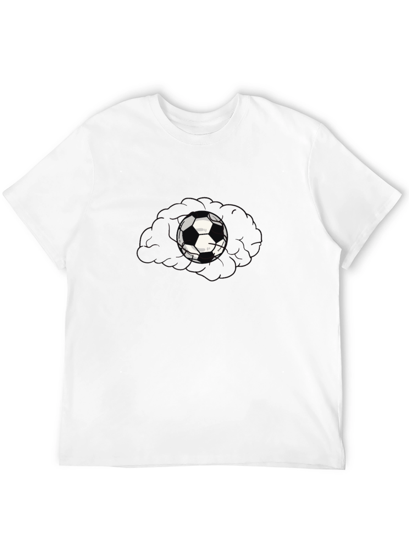 Mens Black T-Shirt with Soccer Ball Graphic