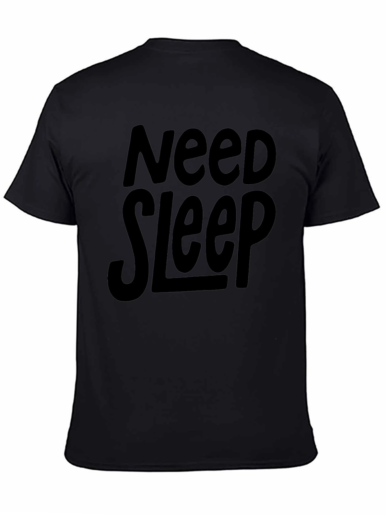 Need Sleep Black Cotton Graphic T-Shirt