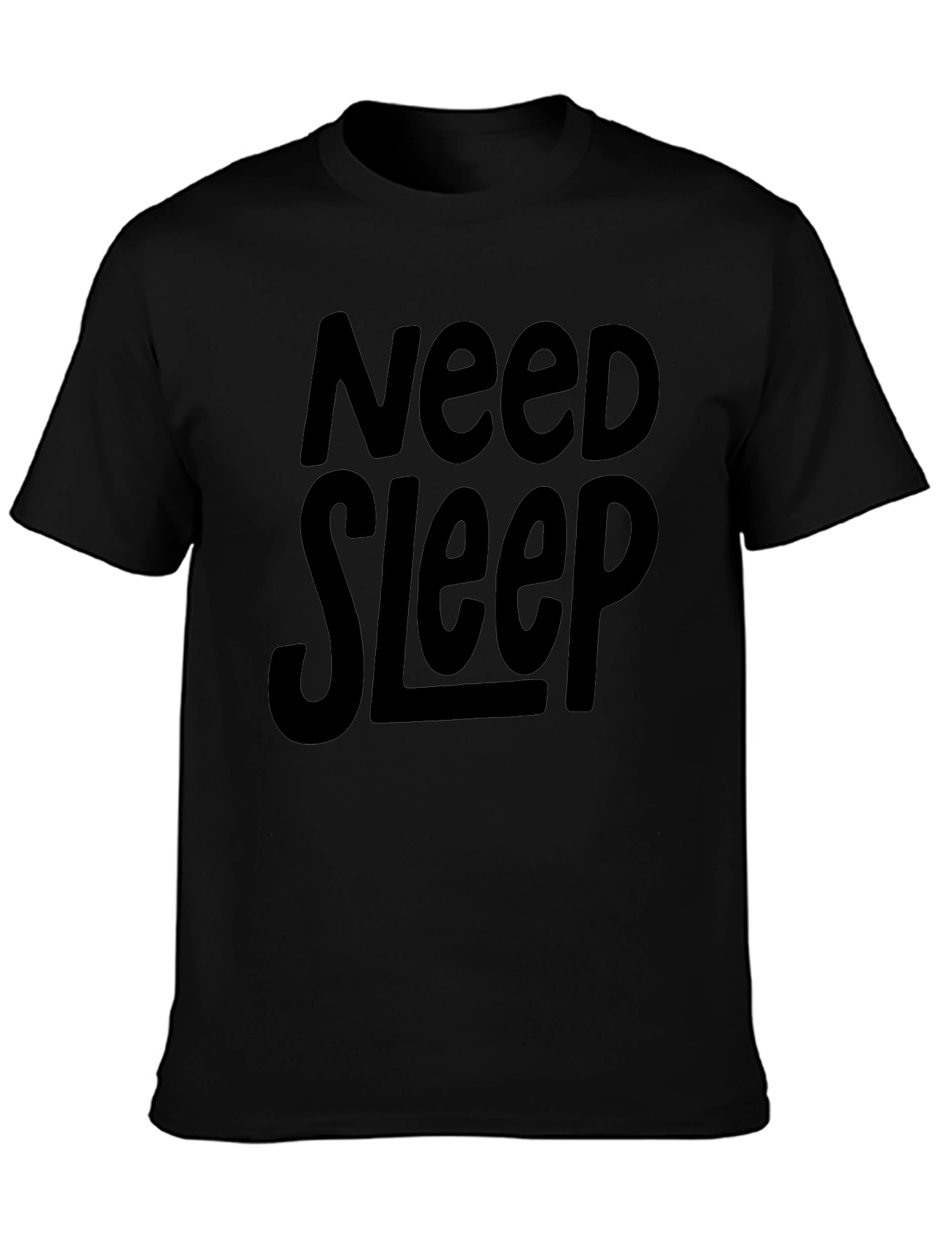 Need Sleep Black Cotton Graphic T-Shirt